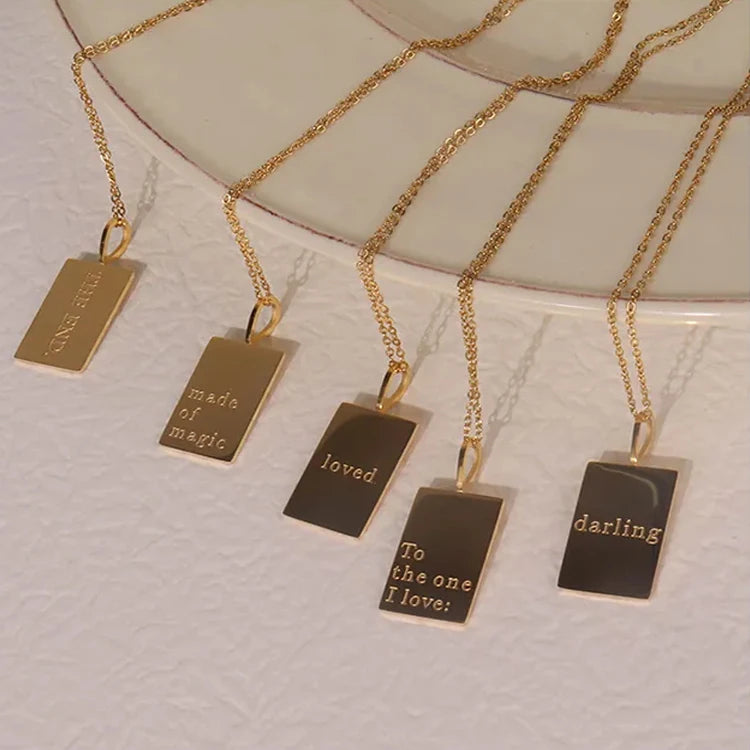 Personalized Pendent Necklace Men Gold Plated Stainless Steel Fashion Jewelry Necklaces for Women Wholesale