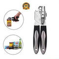 Portable Stainless Steel Manual Tin Can Opener with Non-Slip Safety Grip Non-Magnetic