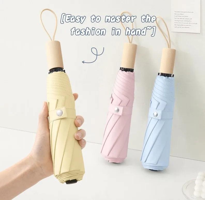 Wholesale Portable Minimalist Manual 8 - Rib Dual - Use Umbrellas with Black Glue and UV protection for Adult Travel MegaBDM