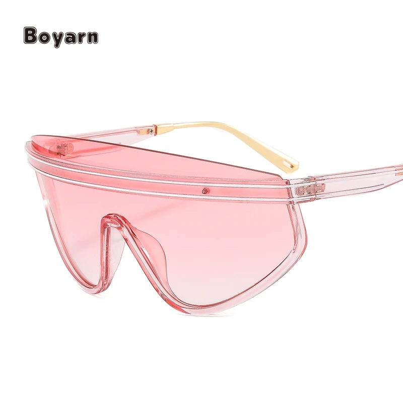 Boyarn Super Big Oversized One Lens Fashion Fancy New Design Sunglasses Shades for Women 2022 Eyewear