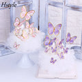 10pcs/pack Pink Golden Butterfly Birthday Cake Toppers Kids Happy Birthday Cake Topper Baby Shower Wedding Cake Decoration PQ868