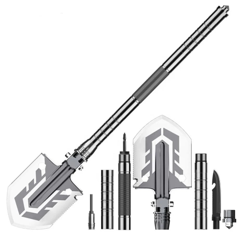 Tactical Multifunctional Plastic & Metal Compact Camping Shovel Folding Survival Tool for Hunting Hiking Fishing (1.1kg)