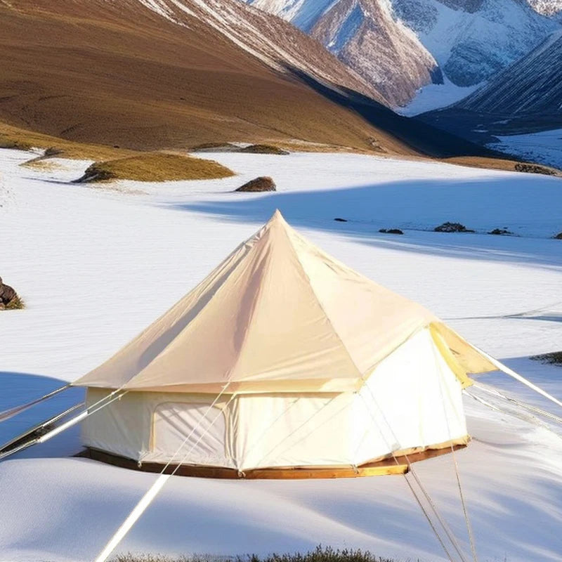 Hot Sale 3M 4M 5M Outdoor Camping Yurt Tent Cotton Canvas UV Resistant Waterproof Glamping Yurt Bell Tents