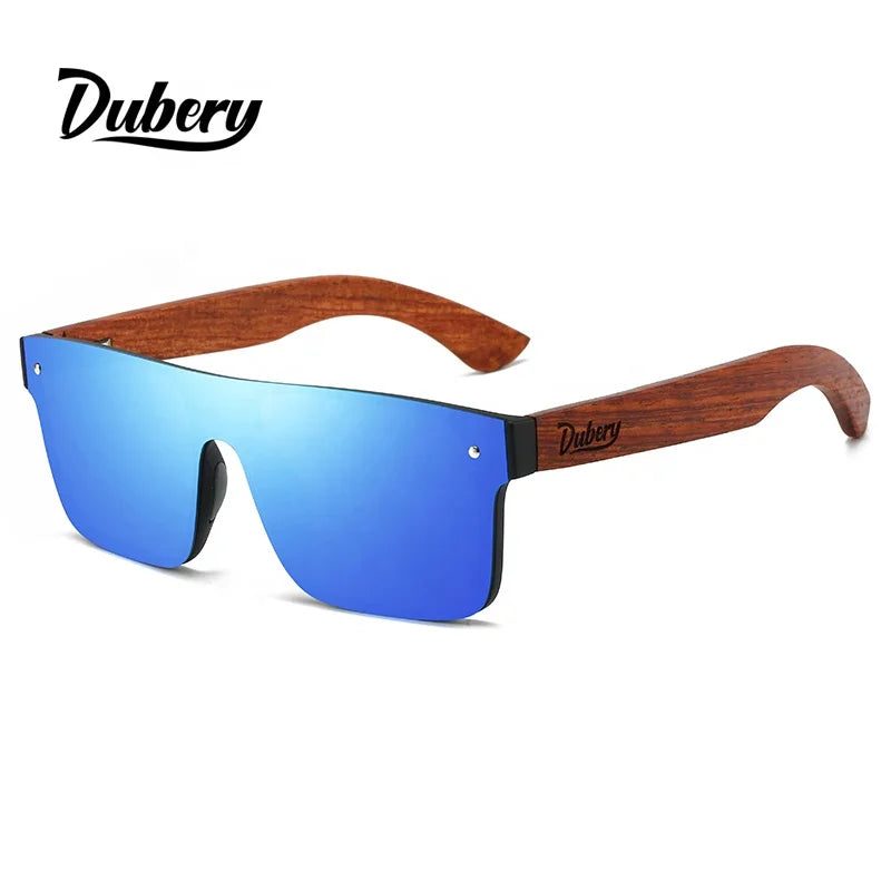DUBERY Wooden Dark Black Rimless Polarized UV Protection Lightweight Comfortable High End Fashion Sunglasses for Unisex 2026