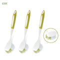 Direct Factory Deal Long-Handle Kitchen Cleaning Brush with Built-in Scraper for Dishwashing Sink Pot Pan Plastic Brush