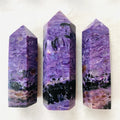 High Polished Healing Natural Crystals Points Wand Tower Purple Charoite Crystal Point for Decoration