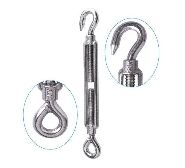 M4 M5 M6 M8 304 Stainless Steel CC CO OO Shade Sail Accessories Hook Turnbuckle