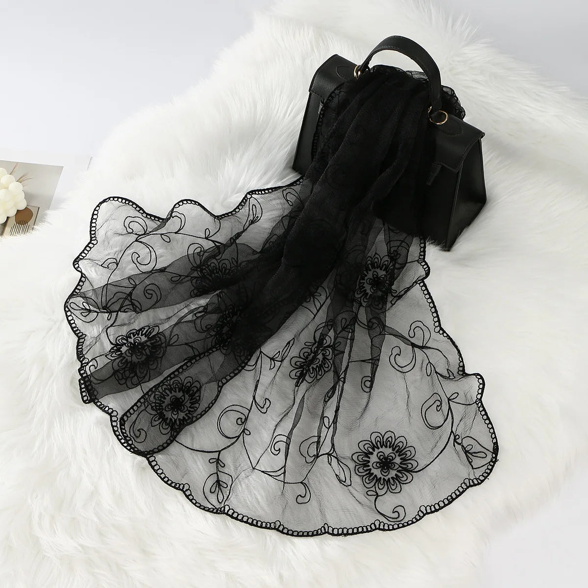 Beautiful Double Side Floral Lace Cotton Linen Plain Head Scarf Hijab Muffler Shawl Tudung Scarves Turban Turkish Hijabs