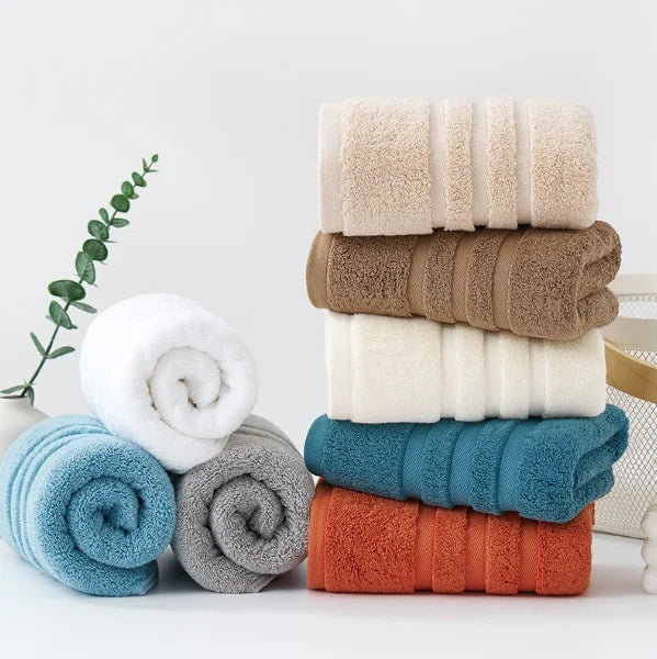 40x80cm Large and Thicken Plain Stripe Face Towels