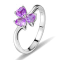 A380 Guaranteed Quality Jewelry Wholesale Heart Cut 4x4mm Amethyst 925 Sterling Silver Natural Gemstone Multi Stone Ring
