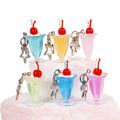 Simulated 3D Fruit Cherry Cream Cup Ice Cream Keychain Bag Mobile Phone Charm Pendant Hanging Decoration Birthday Gift Accessory