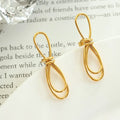 Creative Metal Knot Stylish Unique Stainless Steel Personalized Korean Stud Earrings Chic Charm Jewelry Women