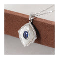 YBO Factory Direct Sale Geometric Flower Pendants Natural Blue Sapphire 925 Silver Necklaces White Shell Rhodium for Weddings