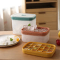 Summer 12/24 Grids Double Layer Silicone Ice Cube Tray Mold with Lid Eco-Friendly Plastic Ice Storage Bin for Chocolate Maker