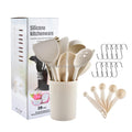 Set of 28 Pcs Kitchen Tools Utensils Set with Spoon Rest Measuring Spoon Whisk and Holder