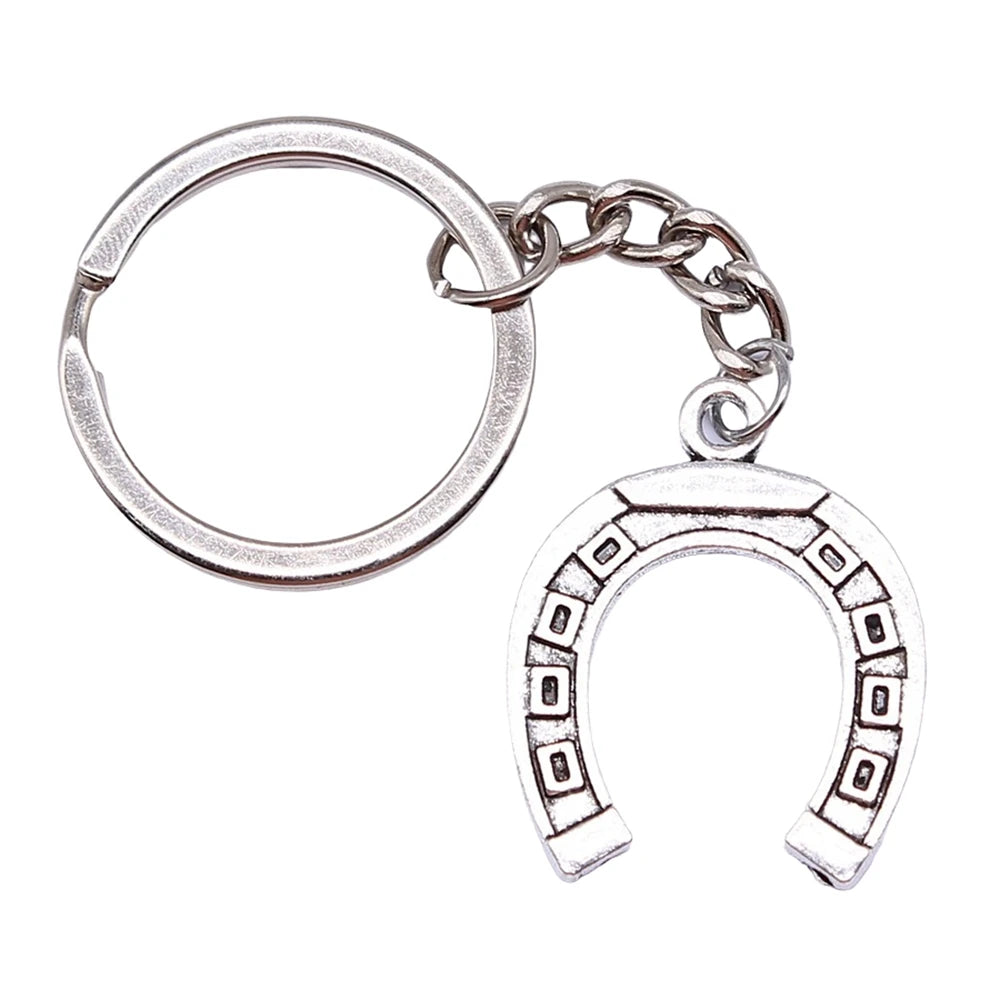 WYSIWYG 30x24mm Metal Zinc Alloy Antique Silver Plated Horseshoe Key Chain Souvenirs Gift P1-ABD-C12238