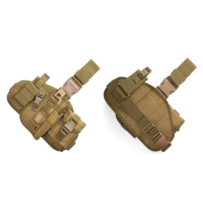 BEARKY Hidden Camouflage Combination Protective Outdoor Tactical Magazine Pouch Quick Pull Drop Leg Bag with Zipper Closure