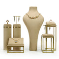WYP Microfiber&Metal Jewelry Display Stand for Luxury Jewelry Display Props Custom Jewelry Stand Display Set