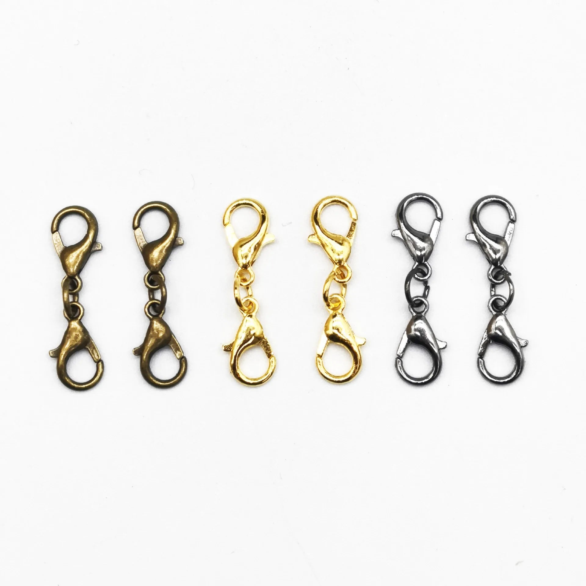 Double Lobster Clasp Extenders Stainless Steel Jewelry Lobster Clasp Double Claw Connector for Necklace Bracelet Metal Crafts