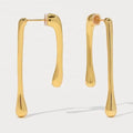 Economical Custom Brass Earrings Plated with 18K Gold and Platinum Asymmetrical Flowing Water Stud Earrings