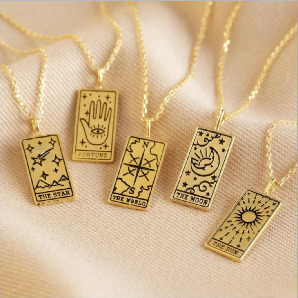 Hot New Fashion Brass Alloy Tarot Pendant Necklace Jewelry