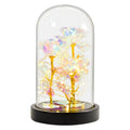 Christmas Valentines Day Gifts Led Light String Colorful 24k Gold Foil Rose Artificial Flowers Mom Galaxy Rose Decor for Woman