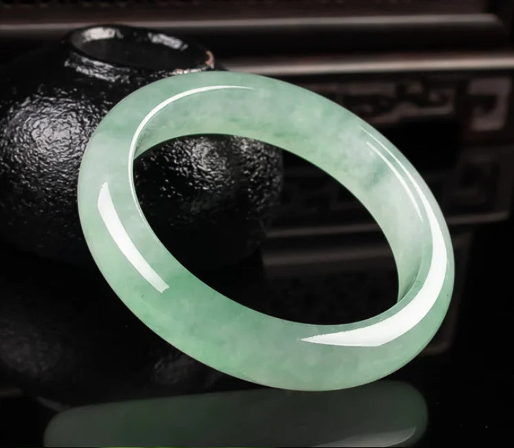 Healing Light Green Quart Jade Ice Jade Jadeite Bangle Bracelets for Women Mom Gift