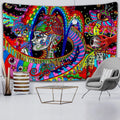 Custom Woven Night Glowing Alien Cool Aesthetic Wall Hanging Monsters Skeletons Psychedelic Hippie Tapestry for Bedroom Dorm