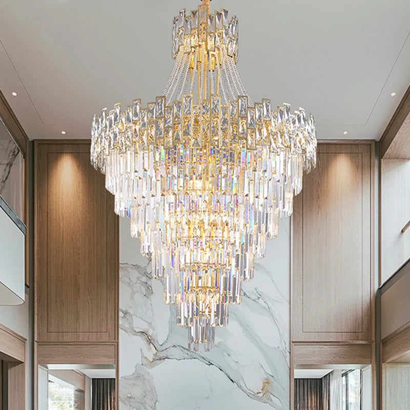 Newest Design Modern Luxury Glass Decorative Hotel Indoor LED Crystal Chandelier Pendant Lamp