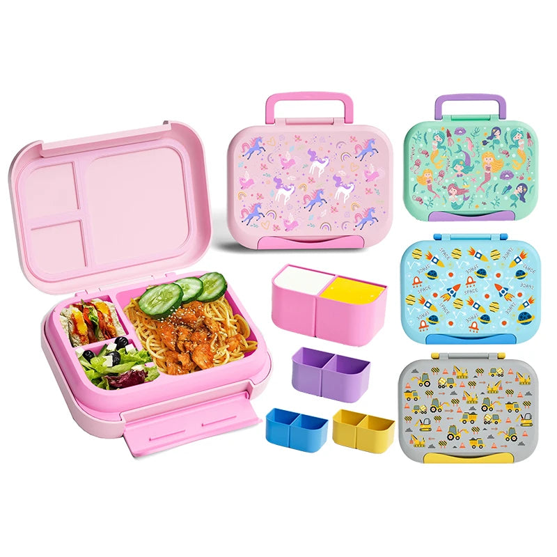 Cartoon Cute Bento Lunch Box for Kids Leak-proof Snack Food Lonchera Bento Box Lunch Boxes Set Children Kids Back to School