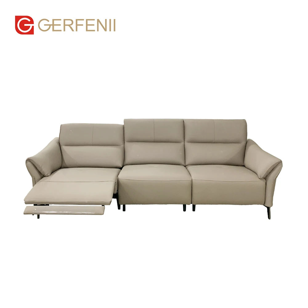 Guangdong Nordic Modern Living Room Sofa Set Comfortable L Shape Power Recliner Sofa Set