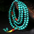 Handmade Natural Energy Healing 6mm 8mm Blue Green Turquois Stones Meditation 108 Mala Beads Prayer Bracelet Necklace Jewelry