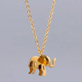 Elegant 316L Stainless Steel Elephant Pendant Necklace Gold Plated Animal Choker for Women for Weddings