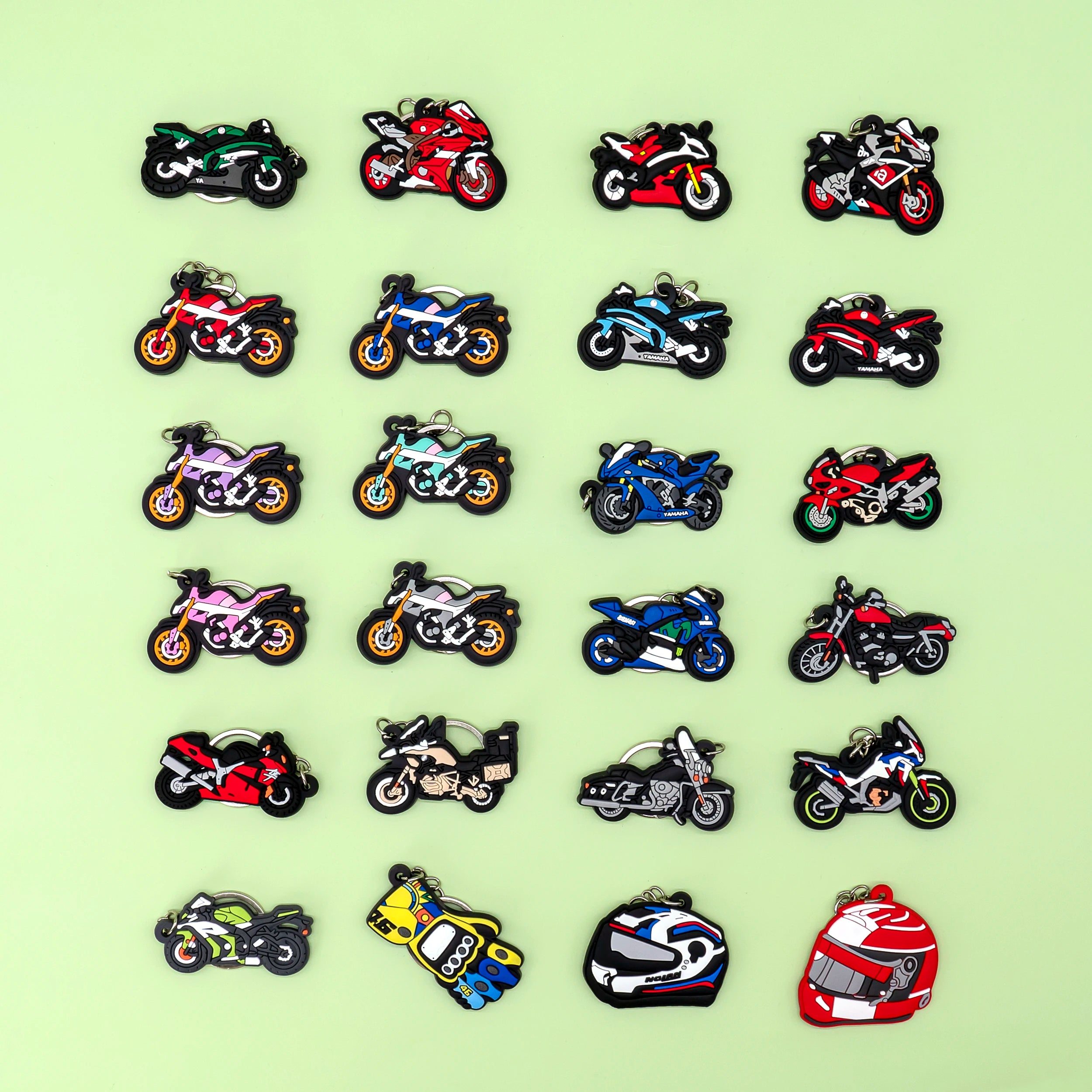 High Quality Cartoon PVC 3D Car Motorcycle Keychain Stainless Steel Keycap Durable Eco-Friendly Personalized Promotional Gift