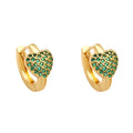 MIENTE Hoop Filled Studs Jewelry Earrings for Women Crystal 18K Gold Plated Heart Zircon Earrings
