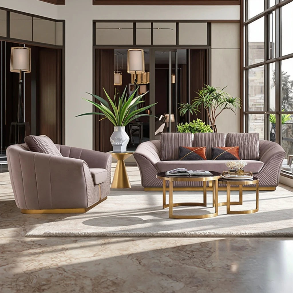 New Fashion Home Furniture European Style Design Light Luxury Living Room Furniture 1 2 3 Seater Sectionals Sofas Set Designs