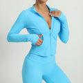 Zip up Activewear Running Training Athlete Workout Pockets Yoga Gym Fitness Track Sport Jacket Women