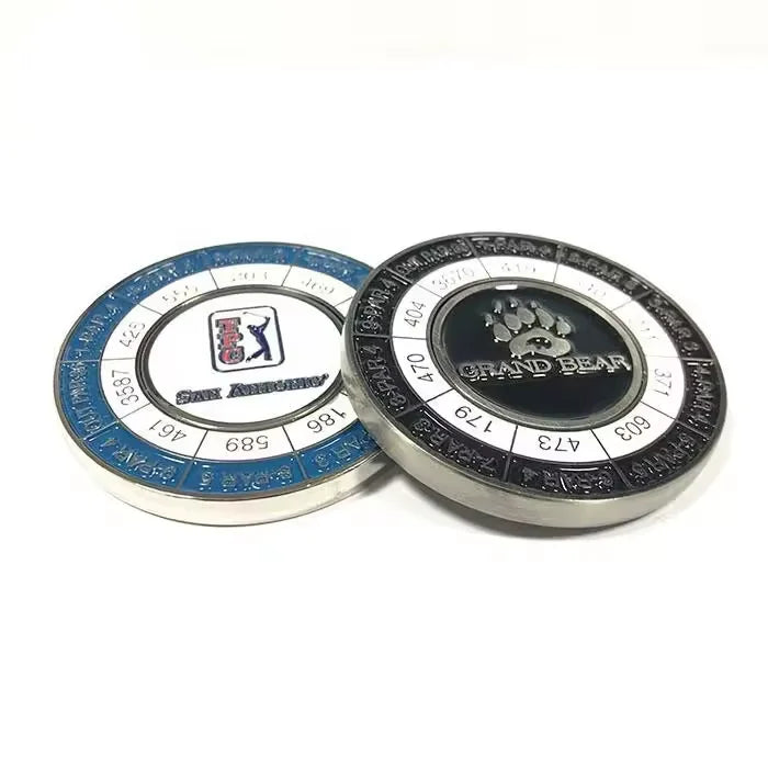 Magnetic Golf Ball Marker and Poker Clips Enamel Metal Ball Markers with Plated Technique Golf Coins