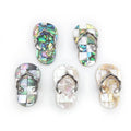 New Fashion Unique Abalone Beach Design Flip Flops Natural Crystal White Shell with Green Paua Shell Handmade Pendant MOP Charms
