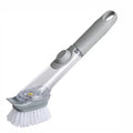 Long Handle 3 in 1 Kitchen Pot Cleaning Tools With Removable Sponge Dispenser Dishwashing Brush Set