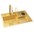 Brushed Gold Large Single Sink Kitchen Accessories Sink Undercounter 304 Stainless Steel Dishwasher Sink