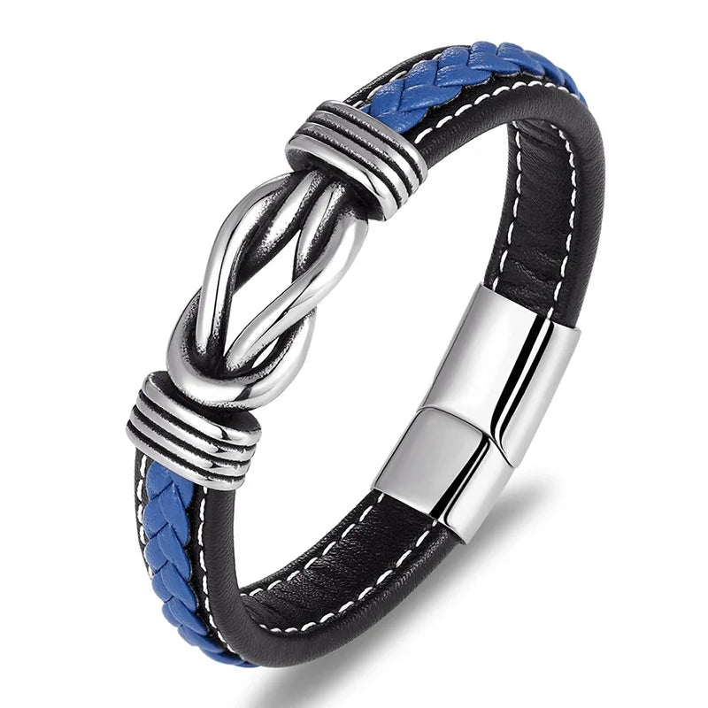 Men's Stainless Steel Explosive Rope Bracelet Multi-Layer Braided Fashion Charm Jewelry Zircon Geometric Design for Anniversary MegaBDM
