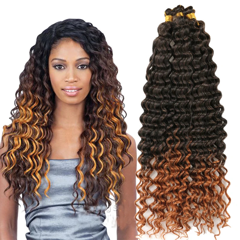 For Freetress Deep Curly Crochet Hair Extension Synthetic Braiding with High Temperature Fiber Style Deep Wave