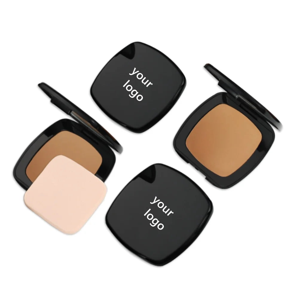Wholesale Custom Logo Private Label Foundation Face Pressed Powder Full Coverage Waterproof Oil Control Matte Compact Powder