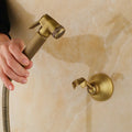 JIENI Antique Brass Bathroom Faucet Set Wall-Mounted Bidet Shower Toilet Faucet with Hand Shower Sprayer Accessory Features