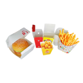 Food Grade Fast Food Packaging Box Paper Carton Para Guarder Disposable Hamburger Paperboard White Red French Fries Box