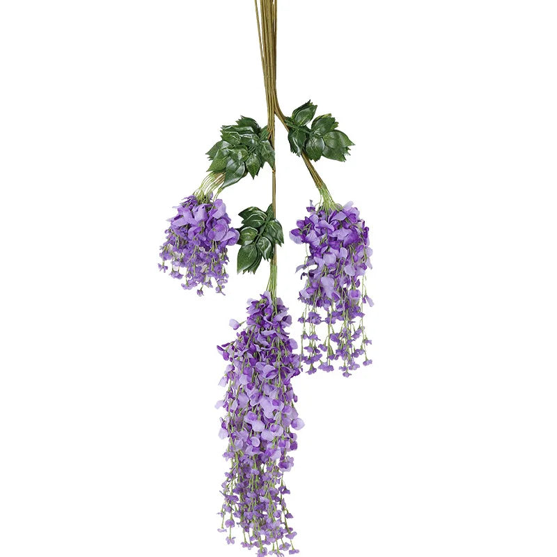 Popular Hot Wedding Arch Hanging Decorative Faux Artificial Flower Wisteria Garland Vine Silk Artificial Flower Wisteria