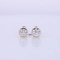 Starsgem Hot Sale DEF Round Shape Brilliant Cut Bezel Setting Moissanite Stone Stud Karat Gold Earrings