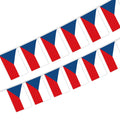 The Czech Republic Bunting String Flag 5.5X8 in for Outdoor and Indoor Decoration (12pcs/Unit)