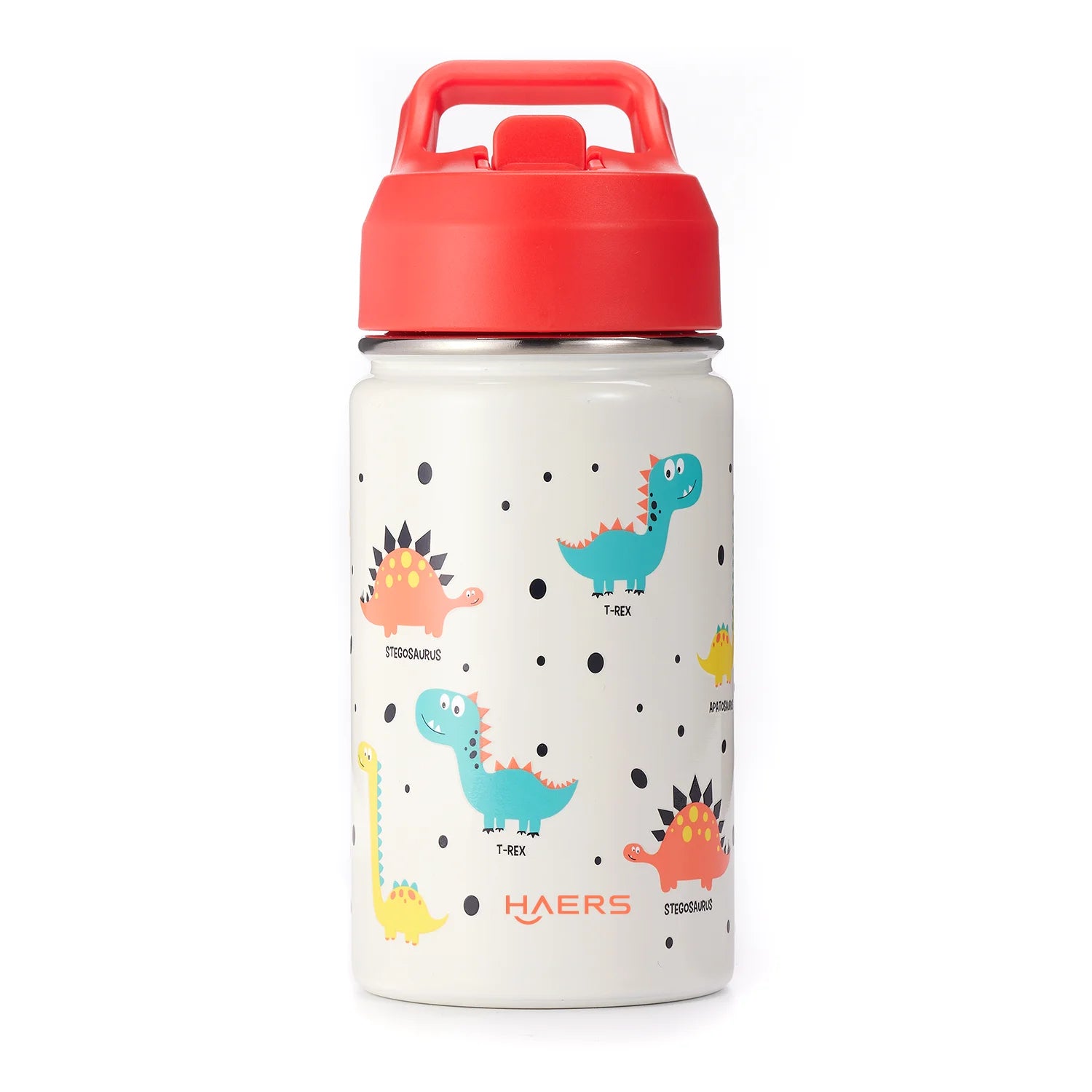 Haers 12oz BPA-FREE 18/8 Stainless Steel Travel Leak Proof Kids Cup with Straw for School Boys Girls Kids Insulated Water Bottle